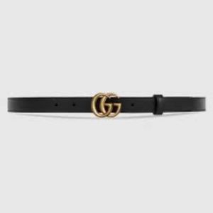 Mini Gucci leather belt with double G buckle